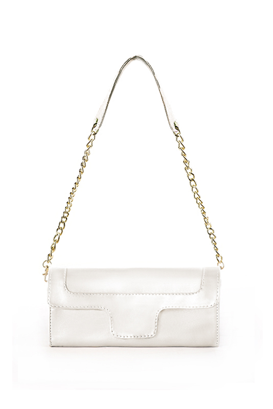 Women's pure white luxurious elegant clutch for ceremonies, weddings and evenings out. - Top view